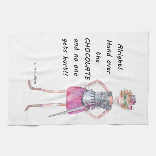 Afbeelding met pantserrode Waterverf Eisen chocola Theedoek (Horizontaal)