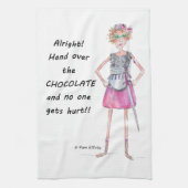 Afbeelding met pantserrode Waterverf Eisen chocola Theedoek (Verticaal)