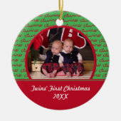 Afbeelding met rode en groene tinten keramisch ornament (Voorkant)