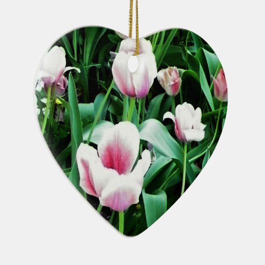 Afbeelding met roze tulpen keramisch ornament (Rechts)