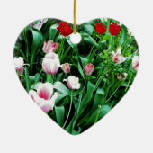Afbeelding met roze tulpen keramisch ornament (Achterkant)