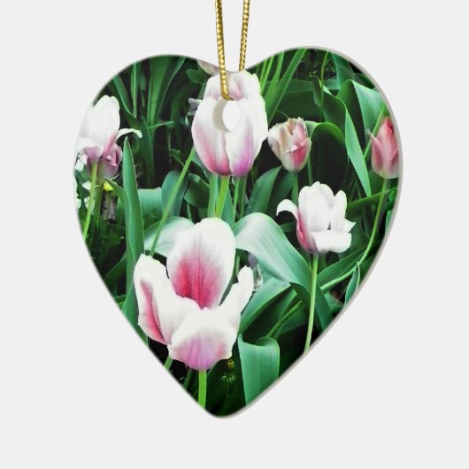 Afbeelding met roze tulpen keramisch ornament (Links)