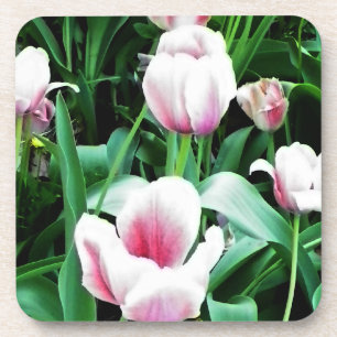 Afbeelding met roze tulpen onderzetter