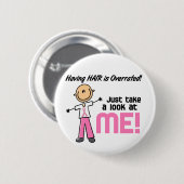 Afbeelding met te hoge ademhalingskanker ronde button 5,7 cm (Voorkant /achterkant)