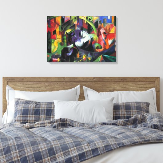 Afbeelding met vee van Franz Marc,  kunst Canvas Afdruk (Insitu (Slaapkamer))