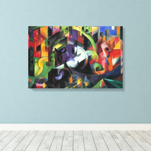 Afbeelding met vee van Franz Marc,  kunst Canvas Afdruk (Insitu (Houten vloer))