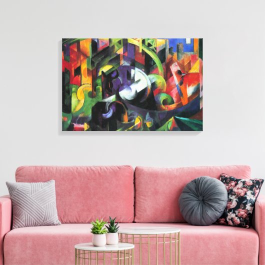 Afbeelding met vee van Franz Marc,  kunst Canvas Afdruk (Insitu (Woonkamer))