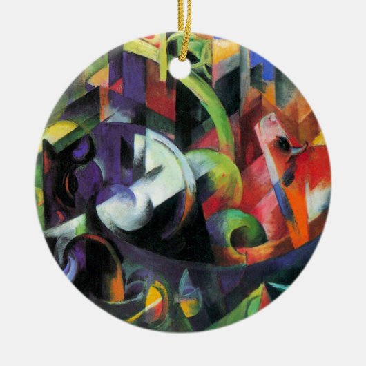 Afbeelding met vee van Franz Marc,  kunst Keramisch Ornament (Voorkant)