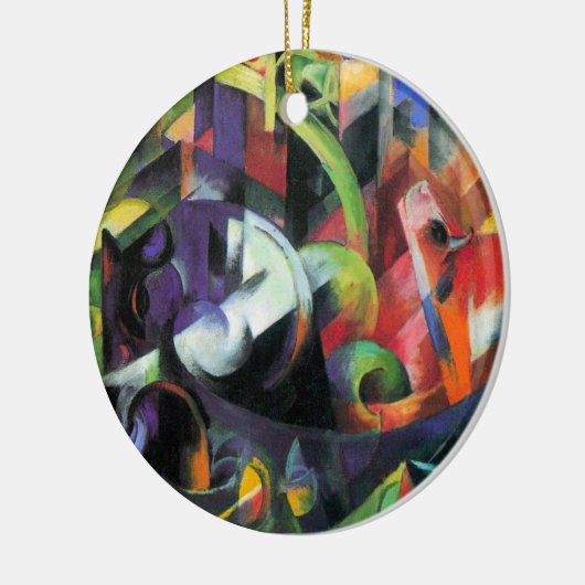 Afbeelding met vee van Franz Marc,  kunst Keramisch Ornament (Links)