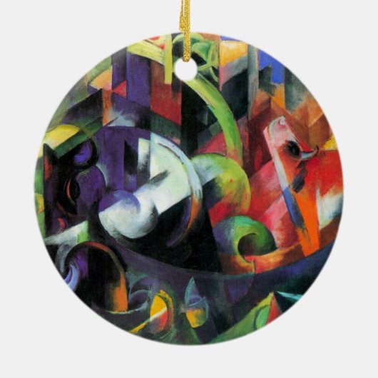 Afbeelding met vee van Franz Marc,  kunst Keramisch Ornament (Achterkant)