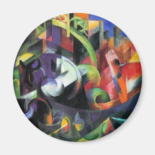 Afbeelding met vee van Franz Marc,  kunst Magneet (Voorkant)