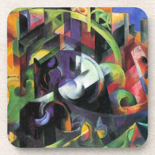 Afbeelding met vee van Franz Marc,  kunst Onderzetter (Voorkant)