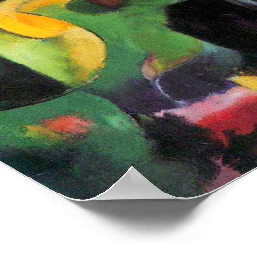 Afbeelding met vee van Franz Marc,  kunst Poster (Hoek)