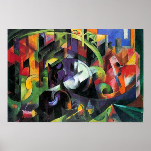Afbeelding met vee van Franz Marc,  kunst Poster (Voorkant)