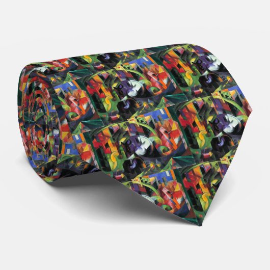 Afbeelding met vee van Franz Marc, kunst Stropdas (Opgerold)