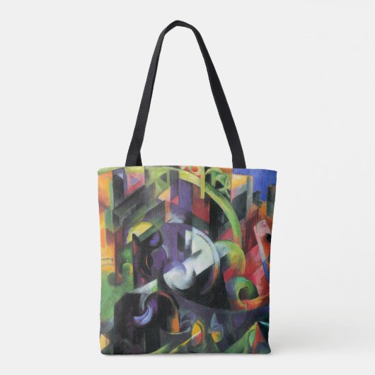 Afbeelding met vee van Franz Marc,  kunst Tote Bag (Achterkant)