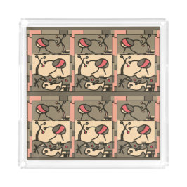 Afbeelding met vis moderne kunst acryl dienblad