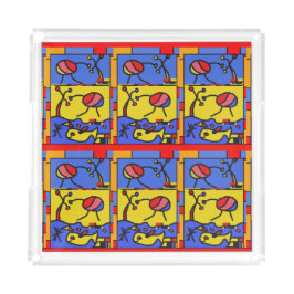 Afbeelding met vis moderne kunst acryl dienblad