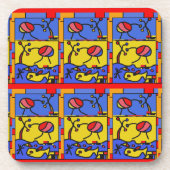 Afbeelding met vis moderne kunst bier onderzetter (Voorkant)