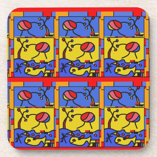 Afbeelding met vis moderne kunst bier onderzetter (Voorkant)