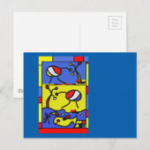 Afbeelding met vis moderne kunst briefkaart (Voorkant / Achterkant)