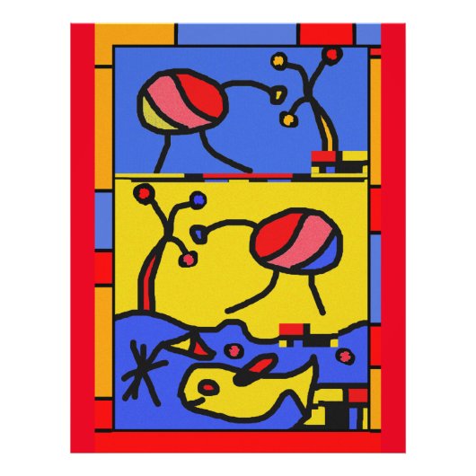 Afbeelding met vis moderne kunst foto afdruk (Voorkant)