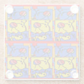 Afbeelding met vis moderne kunst glazen onderzetter (Achterkant)