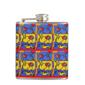 Afbeelding met vis moderne kunst heupfles (Voorkant)