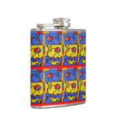 Afbeelding met vis moderne kunst heupfles (Rechts)