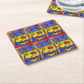 Afbeelding met vis moderne kunst kartonnen onderzetters (Schuin)