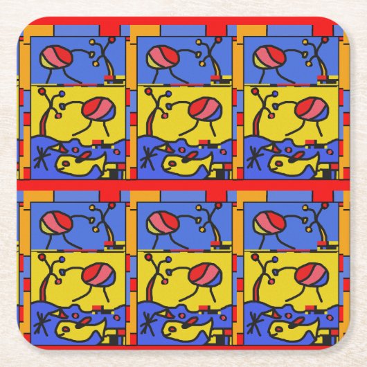 Afbeelding met vis moderne kunst kartonnen onderzetters (Voorkant)