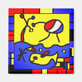 Afbeelding met vis moderne kunst magneet