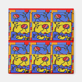 Afbeelding met vis moderne kunst magneet (Voorkant)