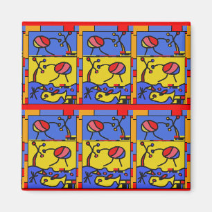 Afbeelding met vis moderne kunst magneet