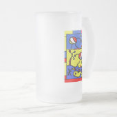 Afbeelding met vis moderne kunst matglas bierpul (Voorkant rechts)