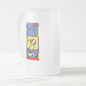 Afbeelding met vis moderne kunst matglas bierpul (Voorkant links)