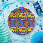 Afbeelding met vis moderne kunst papieren bordje (Feest)