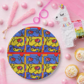 Afbeelding met vis moderne kunst papieren bordje (Feest)