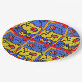 Afbeelding met vis moderne kunst papieren bordje (Gekanteld)