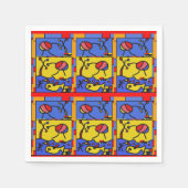 Afbeelding met vis moderne kunst servet (Voorkant)