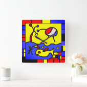 Afbeelding met vis moderne kunst vierkante klok (Huis)