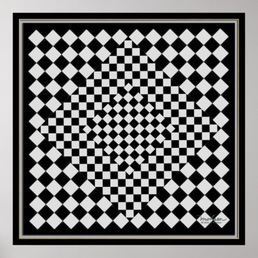 Afbeelding met zwart en zilver verplaatsen poster (Voorkant)