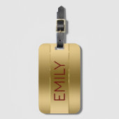 Afbeelding Metallic Gold Background Bagagelabel (Voorkant (verticaal))