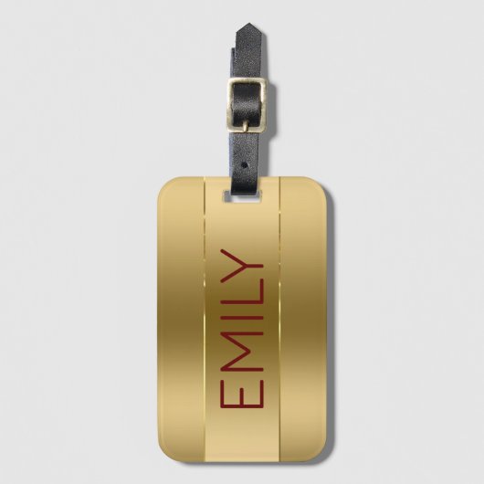 Afbeelding Metallic Gold Background Bagagelabel (Voorkant (verticaal))