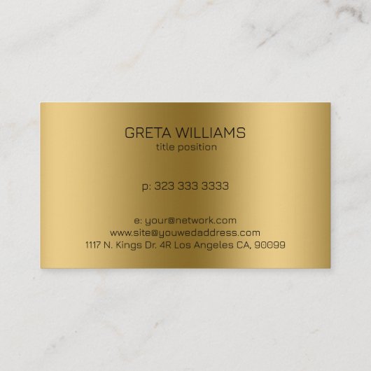 Afbeelding Metallic Gold Background Visitekaartje (Achterkant)