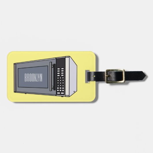 Afbeelding microgolf cartoon bagagelabel (Voorkant horizontaal)