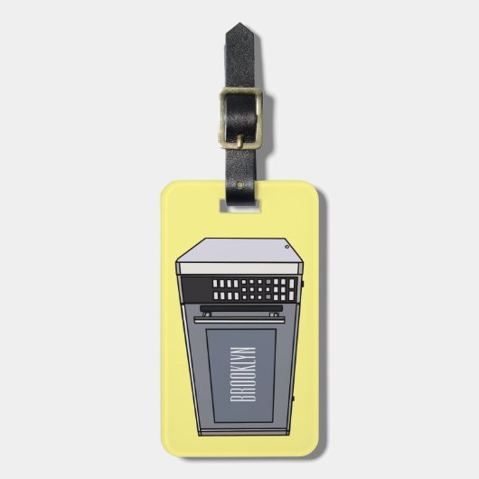 Afbeelding microgolf cartoon bagagelabel (Voorkant verticaal)