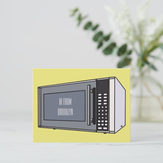 Afbeelding microgolf cartoon briefkaart (Staand voorkant)