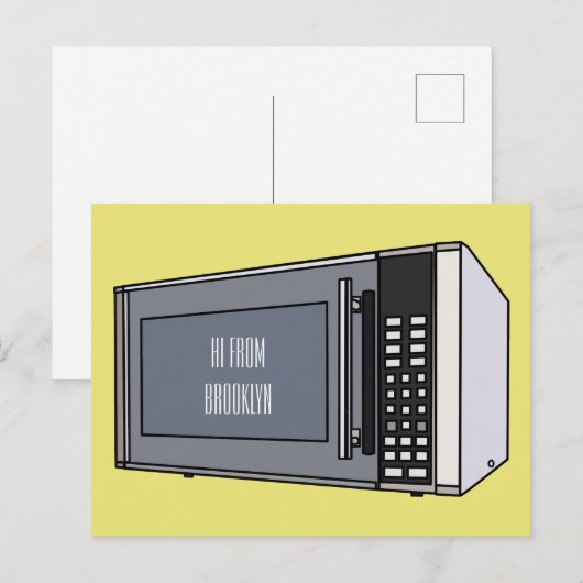 Afbeelding microgolf cartoon briefkaart (Voorkant / Achterkant)
