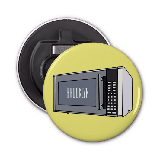 Afbeelding microgolf cartoon button flesopener (Voorkant)